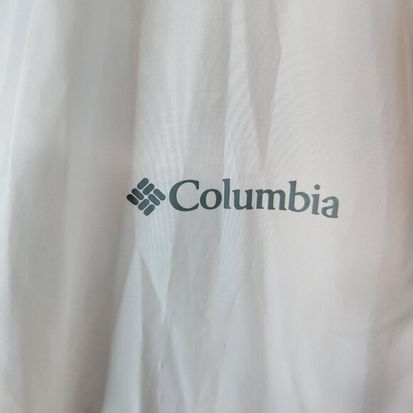 Columbia Men’s 3XL White Packable Rain Jacket Hidden Hood Adjustable Waist - Picture 2 of 11